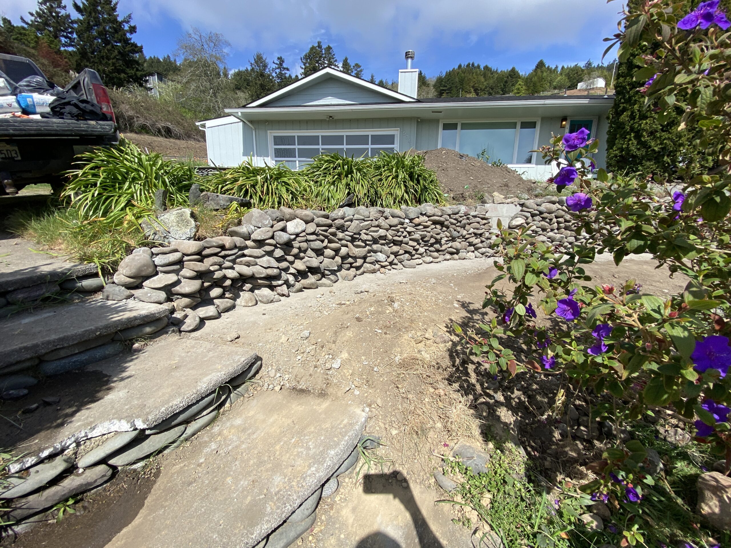 Natural Stone Retaining Wall